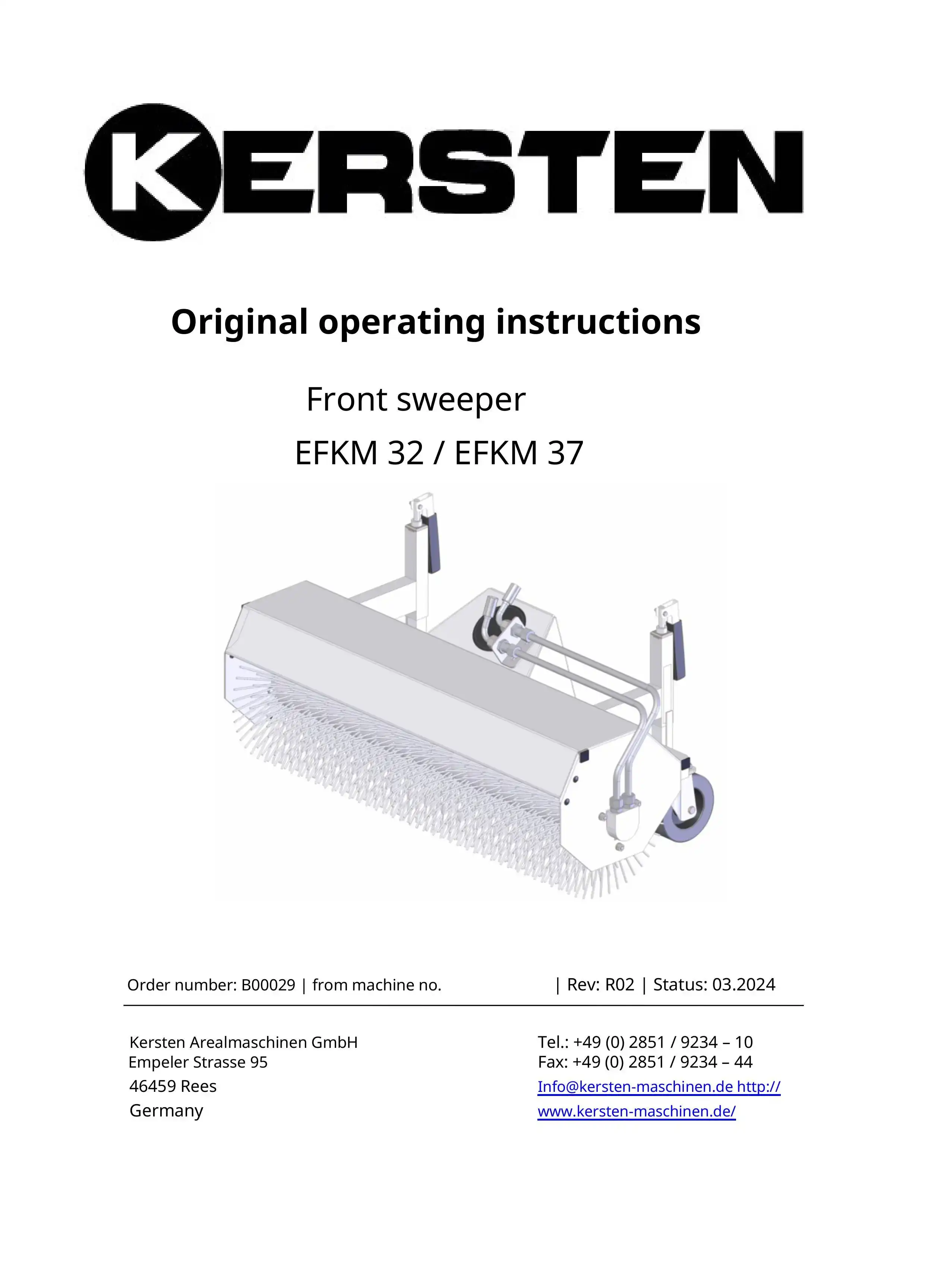 Instruction Manual Front Sweeper EFKM 32/ EFKM37